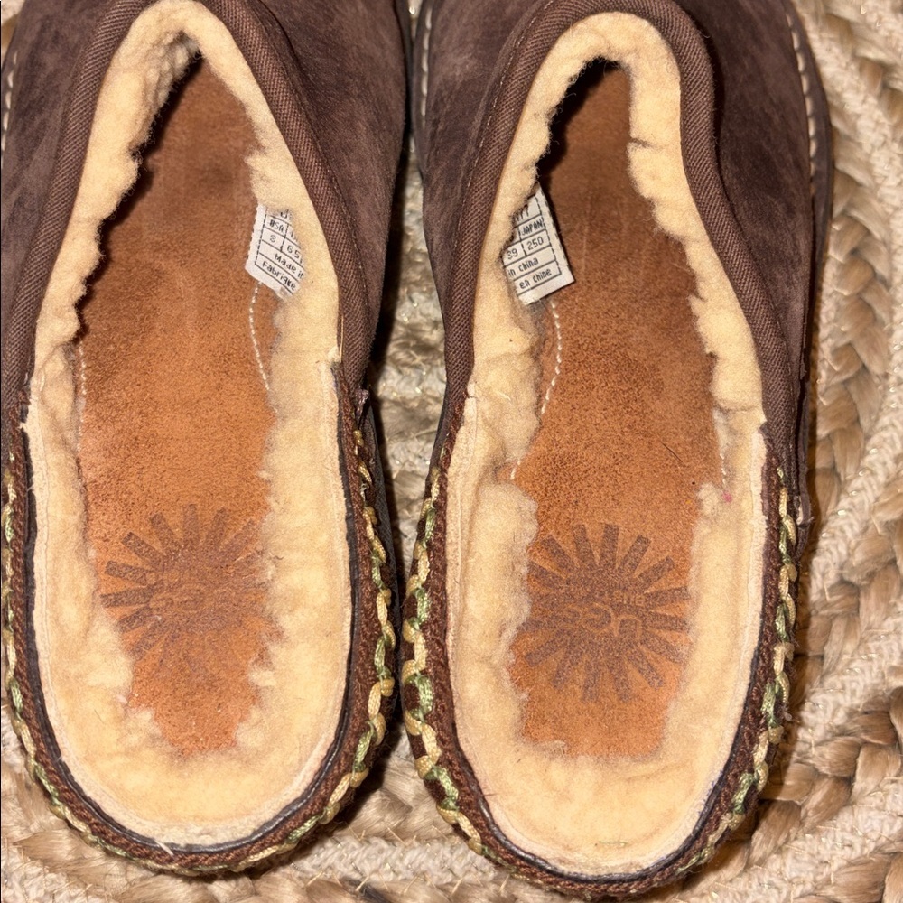 Ugg Australia Brown Leather And Sheepskin Clogs Size 8 EUC - Picture 7 of 12